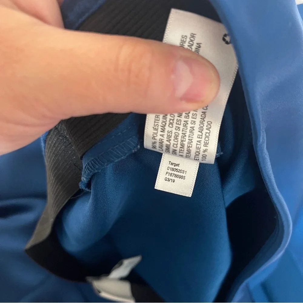 a new day jewel sapphire blue satin midi skirt women's medium - Picture 11 of 12